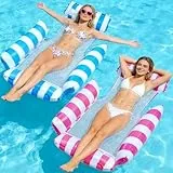 Morofme Hängematte Pool 2 Stück, Wasserhängematte 4 aufblasbare Kissen in 1, Mehrzweck Luftmatratze Pool Float (Lounge Chair, Drifter) Luftmatratze Wasser Schwimmmatte für Erwachsene Pool Zubehör