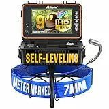 Anysun Inspektionskamera mit Selbstnivellierung, 23mm IP68 Wasserdichter Rohrkamera, 9' IPS Bildschirm, 1080P DVR, 7mm Kabel mit Meter-Markierung, 5100mAh Akku Endoskopkamera für Abflussinspektionen