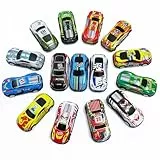 BECILES 15 Stück Stunt Spielzeugauto Legierung, Kleine Autos Set, Zurückziehen Metall-Autos, Mini Spielzeug für das Lernspiel von Kleinkindern (Gemischter Stil)