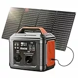 Tragbare Powerstation mit 60W Solarpanel, SBAOH 296Wh Solargenerator mit 300W Ausgang, Mobile Stromversorgung für Garten Reise Camping Wohnmobil Notfall
