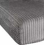 Spannbettlaken aus Streifen-Flanell in verschiedenen Größen für hohe Matratzen | 90-100 cm x 200 cm bis 200 cm x 200 cm Farbe Dunkelgrau Größe 140 cm × 200 cm