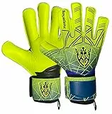 Keeperking Torwarthandschuhe Erwachsene Kinder Jugend mit und ohne Fingerschutz Fußballhandschuhe abnehmbar fingersave 4mm Unisex (6, Gelb- Abnehmbar FS)