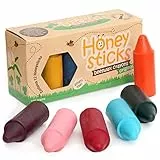 Honeysticks Wachsmalstifte (12er-Pack) - Ungiftige Babymalstifte aus Natürlichem Bienenwachs, Wachsmalstifte Ab 1 Jahr, Leicht zu Greifende Buntstifte Baby, Umweltschonend und Kleinkindfreundlich
