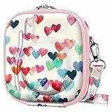 Fintie Tasche für Fujifilm Instax Mini 12/11/ 99/8/ 7s/ 90/70 Sofortbildkamera - Stoßfeste Hartschalentasche mit abnehmbaren Einstellbar Riemen, Herzregen