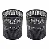 EasyPAG 2 Stück Metall Schreibtisch Organizer Stiftehalter Stiftköcher Makeup Pinsel Halter Utensilienschalen Büro Organisation Zubehör Ablage,Schwarz