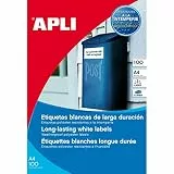 APLI 131827 Etikette Polyester, weiß