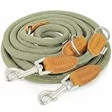 Rudelkönig Führleine Emma 2,30m - Verstellbare Hundeleine für mittelgroße & große Hunde - Elegante Tauleine in Khaki