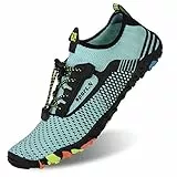 IceUnicorn Strandschuhe Badeschuhe Damen Herren Schwimmschuhe Aquaschuhe Sommer Schnell Trocknend Surfschuhe(Turkis,46EU)