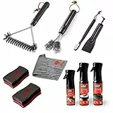 Weber 17893 Reinigungsset für emaillierte Gasgrills, 8-TLG., bestehend aus Grillbürste, Schwamm, 2xReiniger, Insektengitterbürste, Mikrofasertuch und Anti-Haft Spray
