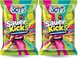 COOL Soft Sauer Kicks, fruchtig weiche Kaubonbons, extra sauer, 400g (Packung mit 2)