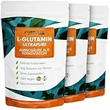 L-Glutamin Pulver 1500g vegan, optimal hochdosiert & geschmacksneutral, L-Glutamin ohne Zusatzstoffe, ultrapure mit über 99,9% Reinheit, L-Glutamine aus Fermentation, laborgeprüft, Vorrat für 150 Tage