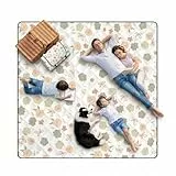 Picknickdecke Wasserdicht, Pikncik Decke Groß, Picknickdecke 200x200cm, Faltbar Leicht Tragbar Outdoor Teppich Bunt Tragegriff, Camping Decke, für Trocken Strand, BBQ, Picknick, Campingdecke (Grün)