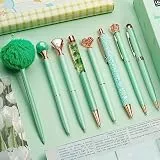 WEMATE 8-teiliges Kugelschreiber-Set, Kugelschreiber Bling für Frauen, Stifte für Mädchen, Kugelschreibers mit schwarzer und blauer Tinte, Geschenke für Hochzeit, Brautjungfer, Büro
