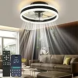 Nalezuns Ventilator Deckenleuchte,LED Deckenventilator mit Beleuchtung,3 Farbtemperatur und 6 Geschwindigkeiten Deckenventilator mit Lampe,Fernbedienung Leise Dimmbar Ventilator Deckenlampe