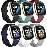 Charlam 6 Pack Ersatzarmband Kompatibel mit Fitbit Versa 3/ Versa 4/ Fitbit Sense/Sense 2 Armband, Weiches Uhrenarmband Sports Watch Armbänder für Damen Herren, Klein