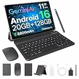 SVITOO Tablet 11 Zoll, Android 16 Tablet 4 GB Arbeitsspeicher + 128GB ROM, T7250 Octa-Core, 1280x800 HD, 8800mAh（mit NTC, Widevine L1, 13MP+8MP, 2.4G + 5G WiFi, GPS (Tastatur-Set)