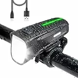 Ventvinal LED Fahrradlicht Vorne 100 LUX, Fahrradbeleuchtung stvzo zugelassen, Fahrradlampe USB Aufladbar mit Batterie Aufforderung schwach und 3 Leuchtmodi, IPX5 Blendfreies Design, Schwarz