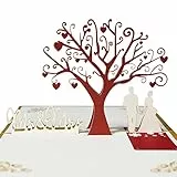 Magic Ants Liebesbaum Pop Up Karte - Valentinstag, Geburtstag, Verlobung, Hochzeitstag - Ich Liebe Dich (Gold)