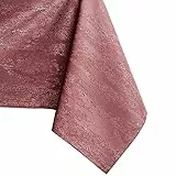 AmeliaHome Tischdecke oval 120x160 cm Tischtuch Tafeldecke Fleckschutz Lotuseffekt Abwaschbar Wasserabweisend Ornament Vesta Altrosa
