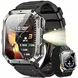 Blackview Smartwatch Herren, IP68 Wasserdicht, Fitnessuhr, Telefonfunktion, Anrufe tätigen/empfangen, Kompass, LED-Beleuchtung, Sportuhr mit Puls-Schlaf-Monitor-Schrittzähler, Uhr für Android iOS