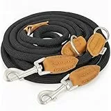 Rudelkönig Führleine Emma 2,30m - Verstellbare Hundeleine für mittelgroße & große Hunde - Elegante Tauleine in schwarz