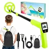 Metalldetektor Kinder - iTayga 2026 USB Wiederaufladbarer Kinder Metalldetektor, Verstellbarer (24'-35'), Hochpräziser Tragbarer Metalldetektoren mit LCD-Display für die Erkundung im Freien, Grün
