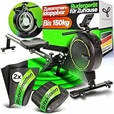 NEU Tretmann Rudergerät für Zuhause Set - extra leise- [Wirbelstrombremse2.0] bis 150KG Zertifiziert | patentiert ErgoKonzept | Rudergerät Magnet Rudermaschine Rudergeräte Ruder Fitnessgeräte