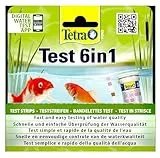 Tetra Pond Test 6in1 - Wassertest für den Teich, schnelle und einfache Überprüfung der Wasserqualität im Gartenteich, 1 Dose (25 Teststreifen)