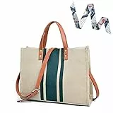 Camilife Canvas Tasche Damen Umhängetasche,Täglich Groß Canvas Schultertasche Shopper Lässige Tote Bag Henkeltasche Einkaufstasche Stofftasche für Uni,Arbeit,Schule,Reise und Einkaufen (Navy blau)
