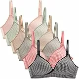 Adigau Mädchen BH Ohne Bügel 6er Teenager Bra Trainings Bra Trägertop Mädchen Sport-BH Verstellbarem Schultergurt C1 34