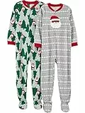 Simple Joys by Carter's Unisex-Pyjama-Set für Kinder, 2 Stück, Hellgraue Schneeflocke/Mintgrün, 5-6 Years