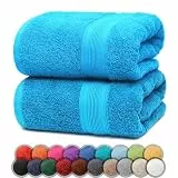 NatureMark 2er Pack DUSCHTÜCHER Premium Qualität 70x140cm DUSCHTUCH Dusch-Handtuch Doppelpack Farbe: Türkis
