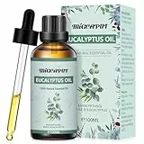 Migcaput Ätherisches Öl 100ml, 100% Naturrein Essential Oils für Diffuser, Aromatherapie, Hautpflege, Kerzenherstellung - Eukalyptusöl