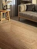 Hanse Home Sharmila Juteteppich - Natur Wohnzimmerteppich aus 100% Jute, Handgewebt - Robust & Pflegeleicht - Moderner, Boho Naturfaser Teppich, Natur Braun - 120x180cm
