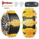 Ninonly Schneeketten 8 Stück Reifenketten Anti Rutsch Universal Schneeketten für Auto Laster SUV passend für Reifenbreite 165mm-245mm Einfache Montage und Demontage