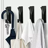 AUXHCYL Klebehaken Extra Stark, 4 x Haken Selbstklebend für 6 kg Gewicht, Wandhaken Selbstklebend, Handtuchhaken ohne Bohren für Handtuch Mäntel Hüte im Badezimmer Küche(Schwarz)