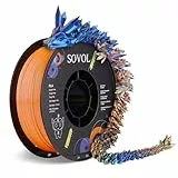 Sovol Silk PLA Filament Seiden Tri-Color Co-Extrusion 1.75mm - 1kg (2.2lbs) - Dreifarbig Blau, Grün & Orange - 3D-Drucker Filament +/-0.03mm