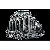 Pracht Creatives Hobby & Langnickel - Kratzbild Parthenon, Silber, Kratzbilder für Kinder und Erwachsene, mit Kratzstift Vorlage, 4674-28291