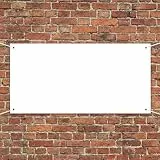 RAHHLIZS Groß Leeres Banner 120 x 60cm Weiße mit Ösen für Geburtstag für DIY Painting Hochzeit Geburtstag Partyfeiern Outdoor