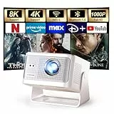 Magcubic Mini Beamer 4K & 8K 1080P Unterstützt, Projektor Tragbarer mit Android 14 WiFi 6 Bluetooth 5.4, Autofokus 6D Auto-Trapezkorrektur, 12W Lautsprecher, 180° Dreh Smart Beamer Heimkino HY350MAX