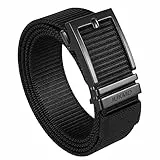JUKMO Automatik Gürtel Herren, Nylon Taktischer Ratsche Gürtel (Schwarz, M-für Taille 38'-41' (Länge 49'))