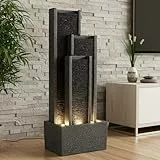Gartenbrunnen BK903 Wasserwand 99 cm Standbrunnen Springbrunnen mit Beleuchtung Wasserfall Gartendeko Zimmerbrunnen