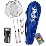 Best Sporting 200 XT Badminton Set mit 2 leichten Schlägern, 3 Bällen und praktischer Tragetasche – Perfekt für den Freizeitsport im Garten, Park oder am Strand