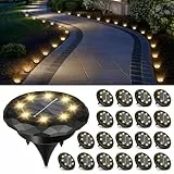 Solpex 20 Stück Solarlampen für Außen Garten, 8 LED Solar Bodenleuchten Aussen, IP65 Wasserdicht Gartenbeleuchtung, Terrassenbeleuchtung für Weg, Einfahrt, Pool, Garten, Hof (Warmweiß)