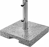 Doppler Granitsockel 25kg I Schirmständer mit Griff-Mulde für Transport I Sonnenschirmständer für Sonnenschirme mit max. 200cm Schirmdurchmesser & 2,5 bis 4,8 cm Rohrdurchmesser