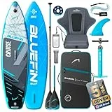 Bluefin Cruise 10'8 Blau aufblasbares Paddleboard | Premium-SUP-Paket & Zubehör | Rutschfestes Deckpad & leicht | 6' Dickes Allround-SUP-Paddleboard | Stand-up-Board für Erwachsene & Jugendliche