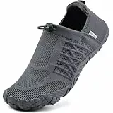 WateLves Barfußschuhe Hausschuhe Herren Damen Leichte Indoor Outdoor Traillaufschuhe Zehenschuhe Minimalistische Unisex(Dunkelgrau 40)