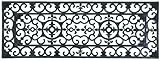 Esschert Design Schmutzfangmatte, Fußmatte in schwarz aus Gummi, rechteckig, Größe XL, extra breit, ca. 120 cm x 45 cm