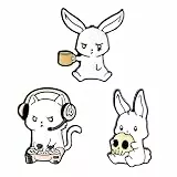 Amosfun 3 StüCk Kaninchenbroschen Tier Anstecker Cartoon Brosche Legierungsbrosche Brustnadel Dekorative Broschendekoration FüR Kleidung Taschen HüTe Schals