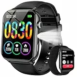Baolubao Smartwatch Herren Damen - 1,91' HD Fitnessuhr mit Schrittzähler & Taschenlampe,Bluetooth-Anrufe, 100+Sportmodi Fitness Tracker mit Puls-SpO2-Schlaf-monitor,IP68, 2 Armbändern für Android iOS